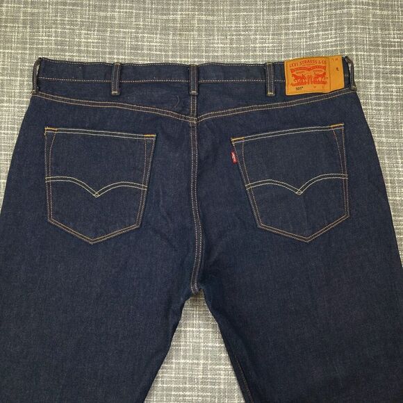 Levi's 501 Jeans Straight Leg Button Fly Blue Dark Wash Size 44X30 - Picture 11 of 11